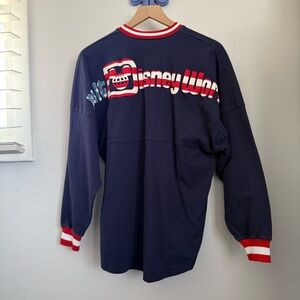 Walt Disney World Small Spirit Jersey USA Flag Americana Navy Patriotic